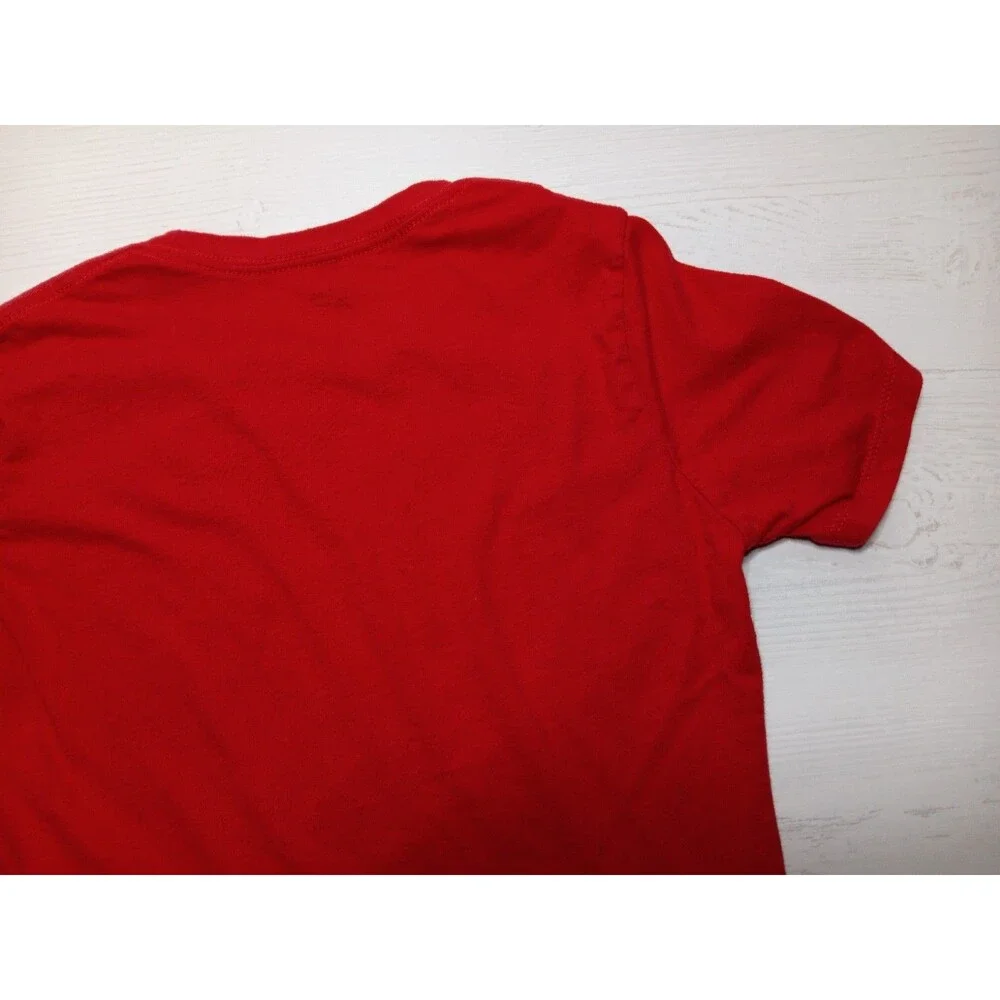 Reebok T-Shirt Womens Red Made In The Gym Short Sleeve USA Logo Top Size Small